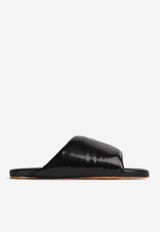 Bottega Veneta Cushion Leather Flat Slides Black 730289V2LR01000_80174