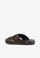 Bottega Veneta Tarik Intrecciato Suede Leather Slides Brown 786883V3QE02113_80179
