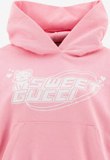 Gucci Sweet Logo Print Hooded Sweatshirt Pink 776886XJGDS5904_79926