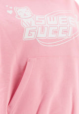 Gucci Sweet Logo Print Hooded Sweatshirt Pink 776886XJGDS5904_79926