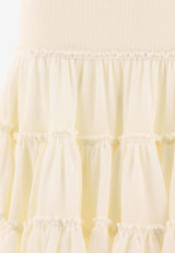 Loewe Asymmetric Midi Ruffled Skirt Cream S540Y08XAJ2120_80163