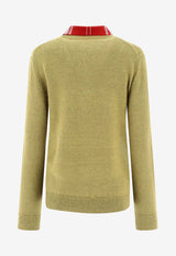 Loewe Layered Sweater in Wool and Alpaca Green S540Y14KEQ4107_80127