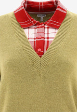 Loewe Layered Sweater in Wool and Alpaca Green S540Y14KEQ4107_80127