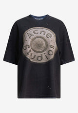 Acne Studios Logo Print Distressed T-shirt Black CL0362900_bb765bfc-a854-472f-9ec5-41ea4d130277
