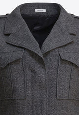 Alexander McQueen Single-Breasted Buttoned Jacket Gray 826947QJAFD1121_82477