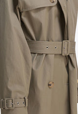 Alexander McQueen Buttoned Trench Coat Beige 839639QFABL2001_82540