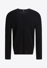 Alexander McQueen Wool Sweater with Back-Pendant Black 839688Q1BED1000_66a62f82-4296-4649-a98a-846a8b9400b3