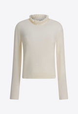 Alexander McQueen Ruffled-Neck Wool Knit Top White 852296Q1BFS9004_09403179-87f9-458c-b55d-4f201a1dab76