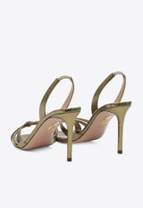 Aquazzura Tati 85 Snakeskin Leather Sandals Green TTIMIDS0MSKACD_82762