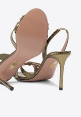 Aquazzura Tati 85 Snakeskin Leather Sandals Green TTIMIDS0MSKACD_82762