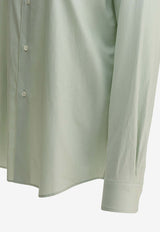 Auralee Logo-Embroidered Buttoned Shirt A25AS04TNLIGHT KHAKI_b9a82982-3995-4e1d-b76b-0de5e2262aeb