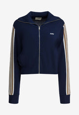 Autry Logo Embroidered Zip-Up Jacket Blue JAPWB7KB_e6f1c763-21ea-4651-ac03-19aec70dc22b