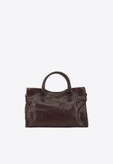 Balenciaga Medium Le City Leather Tote Bag Burgundy 8230582ABEK6034_60665982-0309-4661-a110-cc8dfe73901d