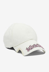 Balenciaga Script Distressed Logo Baseball Cap White 834914410B29014_82550