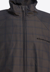 Balenciaga Prince Of Wales Lightweight Zip-Up Jacket Gray 843937TSO401460_7956a084-766d-4d4c-9919-e7ce7f2ebb84