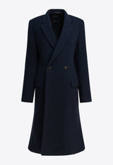 Balenciaga Midi Godet Wool Double-Breasted Coat Navy 850608TQU148230_ab7717d5-acb1-4805-a038-701f8fc5400c