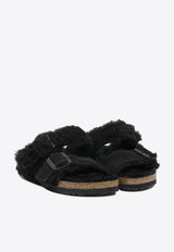 Birkenstock Arizona Teddy Split Suede Sandals Black 1025544BLACK_82953