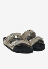 Birkenstock Arizona Rivets Exquisite Suede Slides Taupe 1027870TAUPE_a6b4ad2b-f2a7-43f3-a361-68cfd367677d