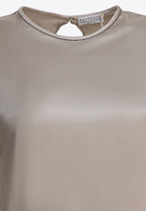 Brunello Cucinelli Classic Short-Sleeved Blouse Silver M0C59DE310C4274_82882