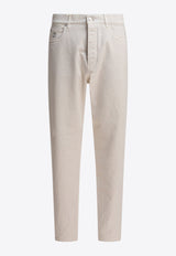 Brunello Cucinelli Classic Logo-Embroidered Pants White M237UO1090C7007_82492