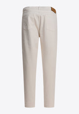 Brunello Cucinelli Classic Logo-Embroidered Pants White M237UO1090C7007_82492