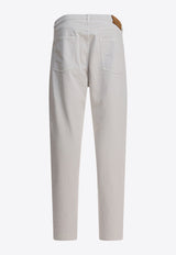 Brunello Cucinelli Logo Pants Straight Jeans White M277UO1090C7023_82479