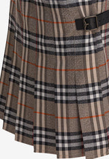Burberry Vintage Check Pleated Mini Skirt Beige 8113042_82290