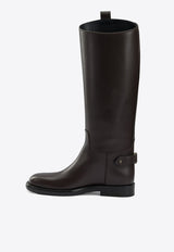 Burberry Leather Cavalier Knee-High Boots Brown 8114939_21143bac-b840-44b2-a6ef-6845edab9d82