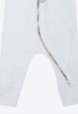 Burberry Kids Babies Check-Trimmed Jumpsuit Gift Set - Set of 3 White 8100691_82011