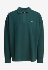 Carhartt Wip Piqué Script Half-Zip Sweatshirt Green I03518832EGD.03_2246f795-a4aa-49ee-a2fd-d393b0fade3c