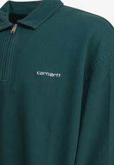 Carhartt Wip Piqué Script Half-Zip Sweatshirt Green I03518832EGD.03_2246f795-a4aa-49ee-a2fd-d393b0fade3c