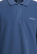Carhartt Wip Script Half-Zip Sweatshirt Blue I03518832FGD.03_162a65c7-651e-4846-b109-26e658e9a074