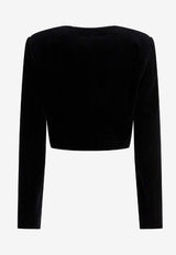 Chloé Spencer Velvet Cropped Jacket Black CH25WVE34091001_575057dc-2b60-4ca7-bece-6842c196781a