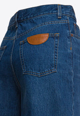Chloé Logo Patch Wide-Leg Jeans Blue CHC24ADP02150402_82084