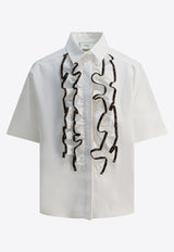 Fendi Kids Boys Ruffled Buttoned Shirt White