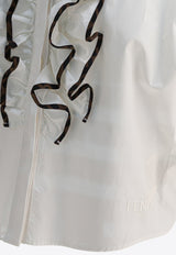 Fendi Kids Boys Ruffled Buttoned Shirt White