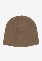 Fendi Kids Girls Wool Ribbed Beanie Brown
