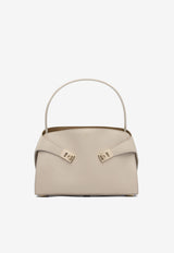 Ferragamo Medium Hug Leather Top Handle Bag Beige 0780594_82412