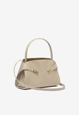 Ferragamo Medium Hug Leather Top Handle Bag Beige 0780594_82412