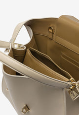 Ferragamo Medium Hug Leather Top Handle Bag Beige 0780594_82412