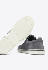 Ferragamo Alfie Suede Low-Top Sneakers Gray 0784326_82223