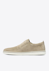 Ferragamo Alfie Suede Low-Top Sneakers Beige 0784328_82239