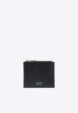 Ferragamo Logo Stamp Leather Cardholder Black 0784562_82313