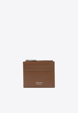 Ferragamo Logo Stamp Leather Cardholder Brown 0784564_82208