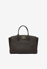 Ferragamo Large Studio Leather Top Handle Bag Brown 0785996_82236