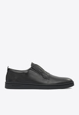 Ferragamo Alfie Leather Low-Top Sneakers Black 0787042_82775