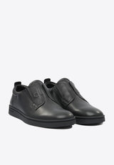 Ferragamo Alfie Leather Low-Top Sneakers Black 0787042_82775