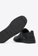 Ferragamo Alfie Leather Low-Top Sneakers Black 0787042_82775