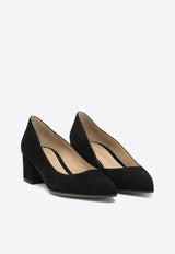 Gianvito Rossi Piper 45 Suede Pumps Black G2217145RICBLACK_81887