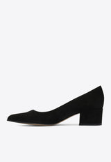 Gianvito Rossi Piper 45 Suede Pumps Black G2217145RICBLACK_81887